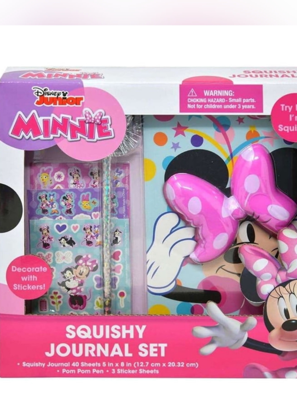 Disney Minnie Mouse Squishy Journal Set - Pink White
